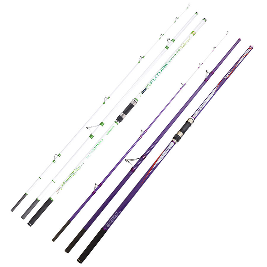 

2pcs/pack 4.2M 3sections carbon fiber Surfcasting rod long casting far shot fishing rod L0331