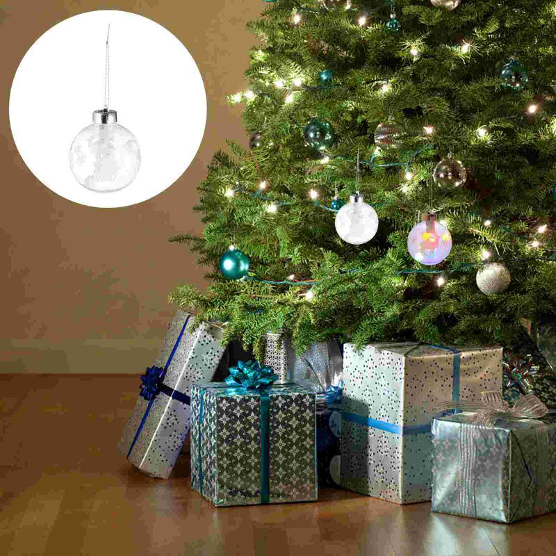 

Party Decoration 1 Set 2 Pcs Christmas Tree Pendants Creative Transparent Luminous Balls