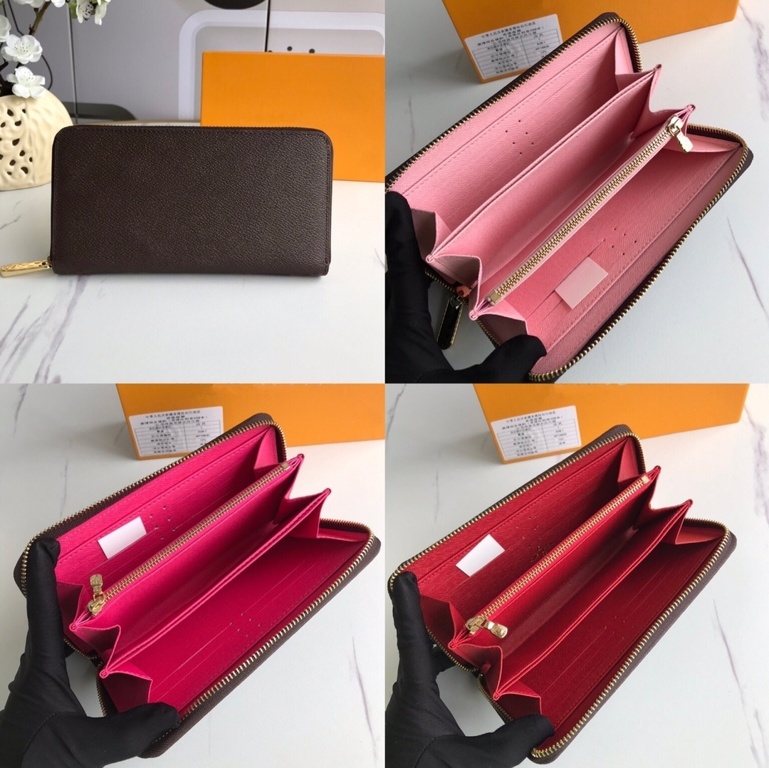 

Premium 5A Designer Wallet zipper purses women Credit card holder Credentials folder Coin Purse M60017, Old flower pink
