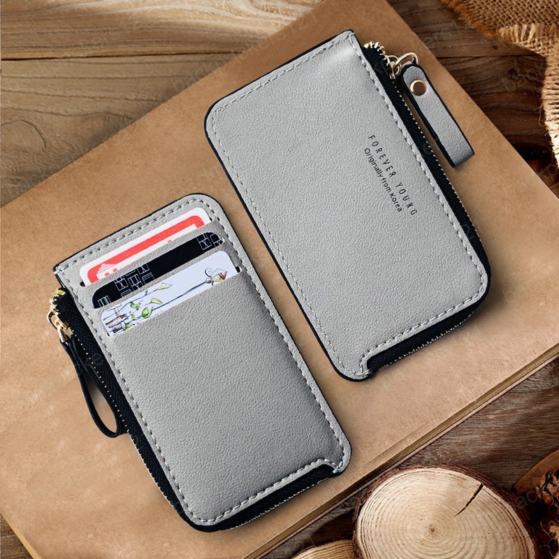 

Fashion Men's Leather Mini Wallet Short Zipper Credit Card Holder Multifunctional Cash Coin Purse Money Bag Clip for Boyfriend