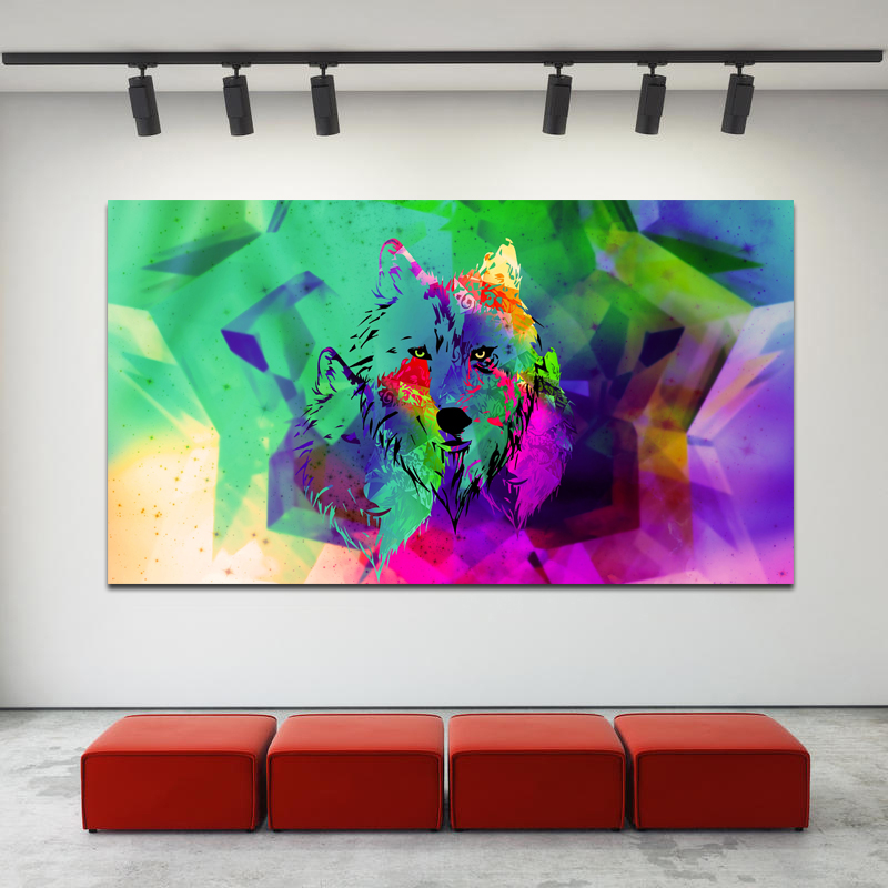 

Abstract Animal Canvas Painting Colorful Wolf Animal Art Poster Print Wall Pictures For Living Room Big Canvas Print