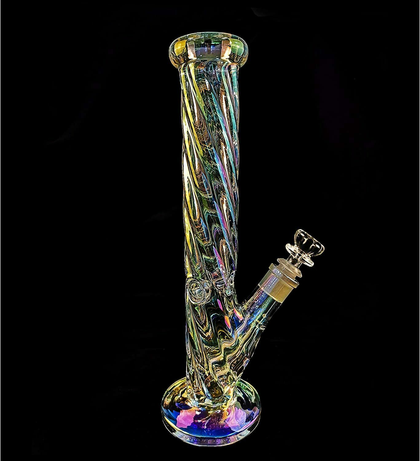 

Glass Bong Hookah Smoking Water Pipe 11.42 inch Colorful Spiral Shisha Bongs Pipes Unique Filter Beaker Bubbler W/ ICE Catcher Hookahs