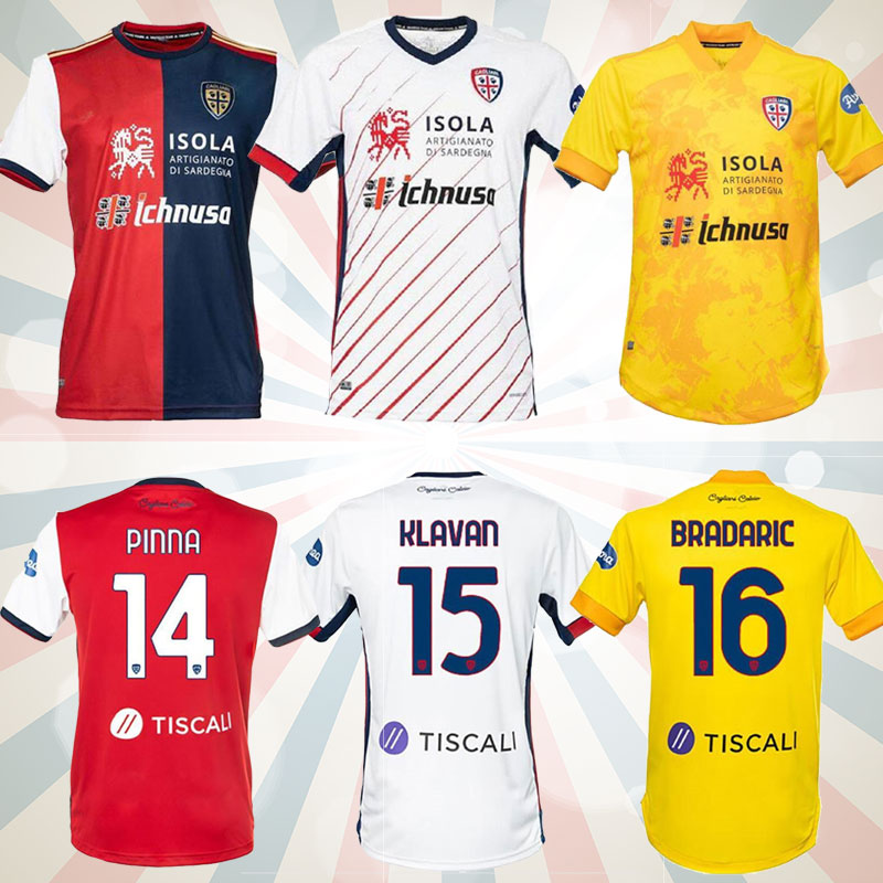 

thailand 20 21 Cagliari Calcio soccer jerseys Centenary JOAO PEDRO GODIN NANDEZ NAINGGOLAN jersey Men Kids Kit maglie da anniversary uomini shirts, Black;yellow