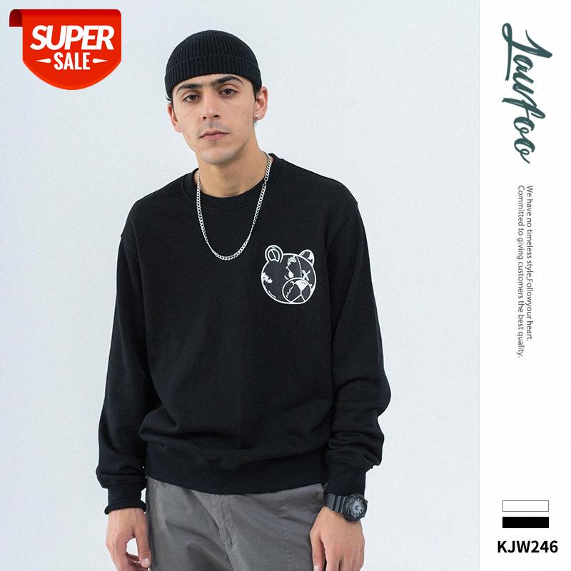 

LawFoo men's wear grumpy bear print round neck pullover sweater #ym1b, Black