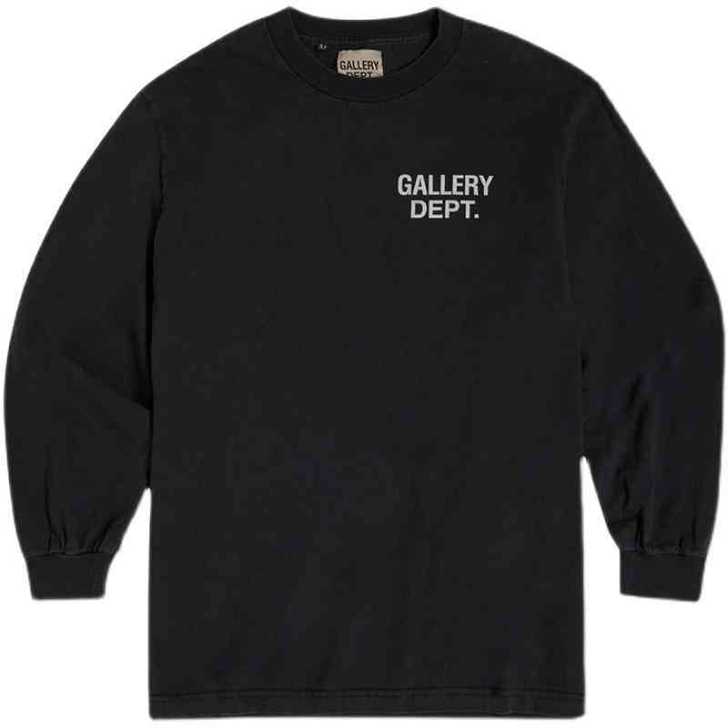 

Galery dept niche fashion long sleeve high street round neck loose Pullover cotton printed T-shirt Unisex md, Gray