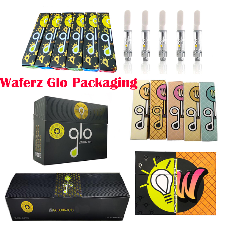 

Glo Carts 0.8ml 1ml Ceramic Coil Thick Oil Atomizer Vape Cartridges Packaging 510 Thread empty Disposable pen Assembled Small Display box