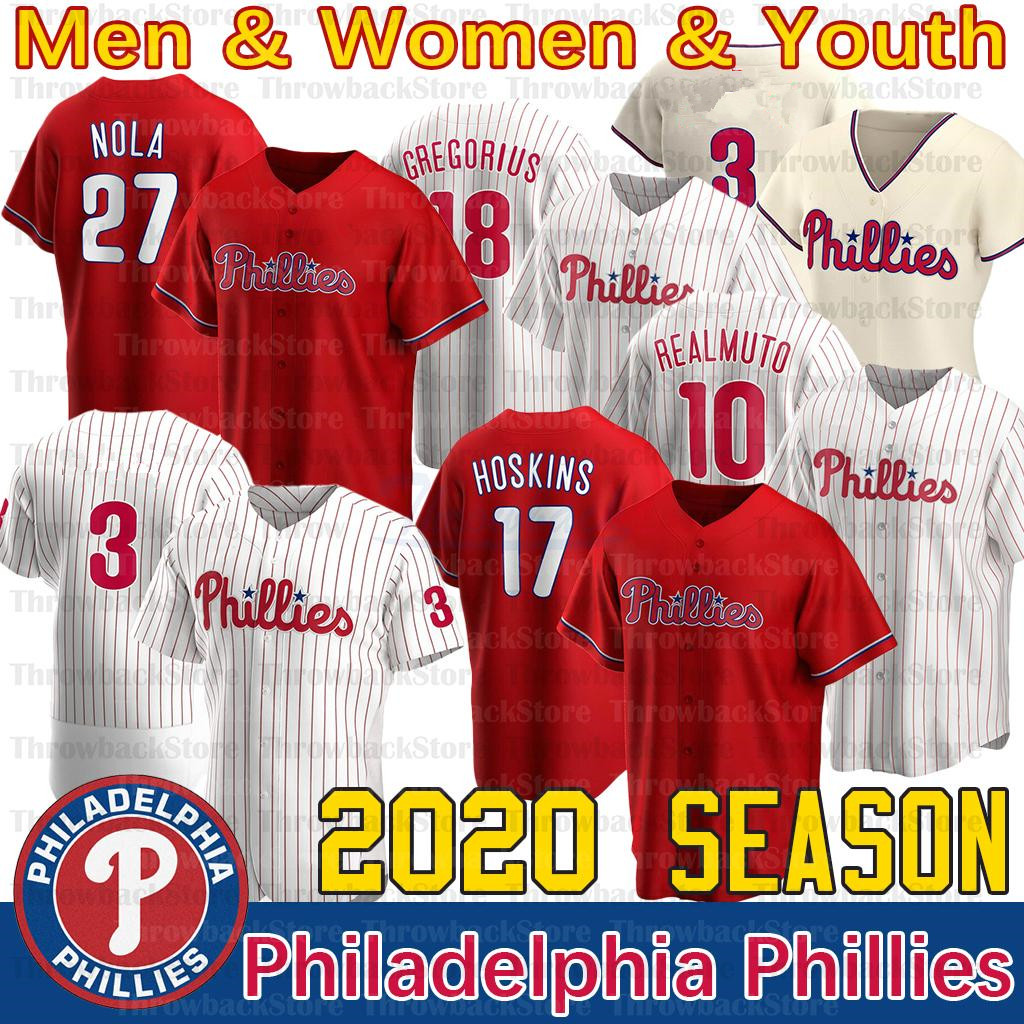 

Philadelphia Bryce Aaron Nola Jersey Larry Christenson Rhys Hoskins Aaron Altherr Scott Kingery Roy Halladay 2020 Season Jerseys, Men/flexbase/white