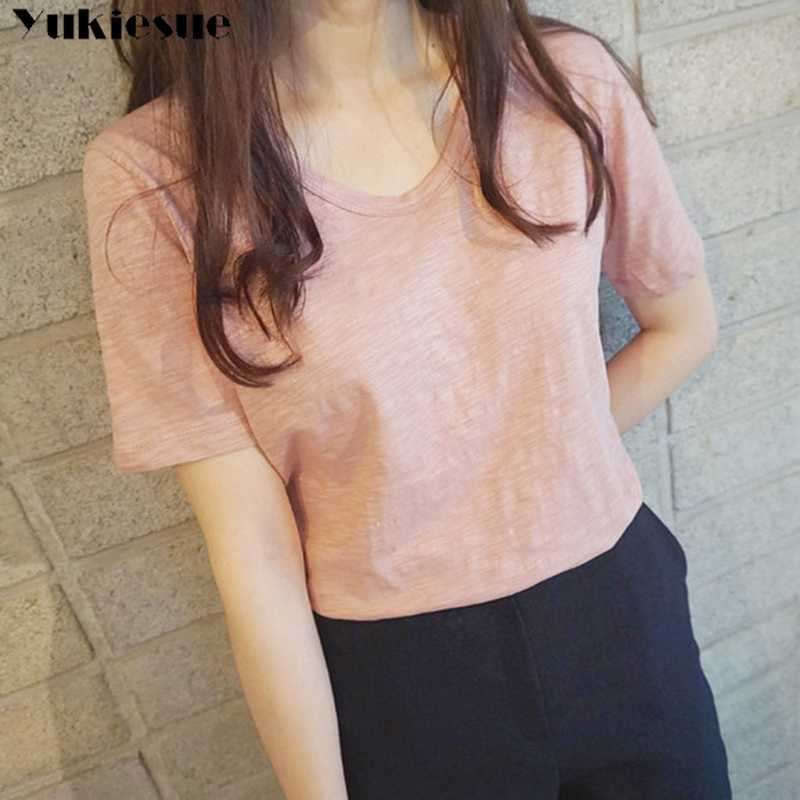 

Summer Women' Fashion Large Size Casual Harajuku tee shirt women t shirts Moon Short Sleeve T-Shirt white pink yellow 210608, Navy blue