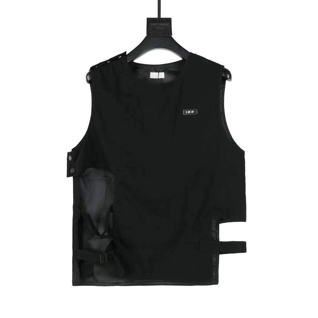 

2021 black fashion men and women wind vest jackets