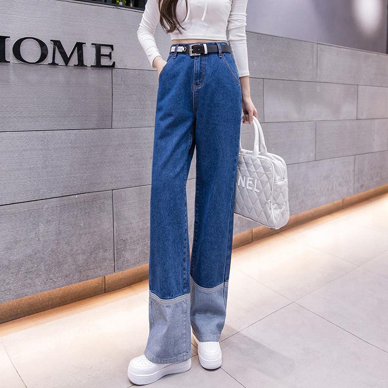 

Women's Jeans Plus Size 2022 High Waist Fashion Women Wide Leg Pants Streetwear Loose Female Denim Zipper Ladies Trouser, Blue