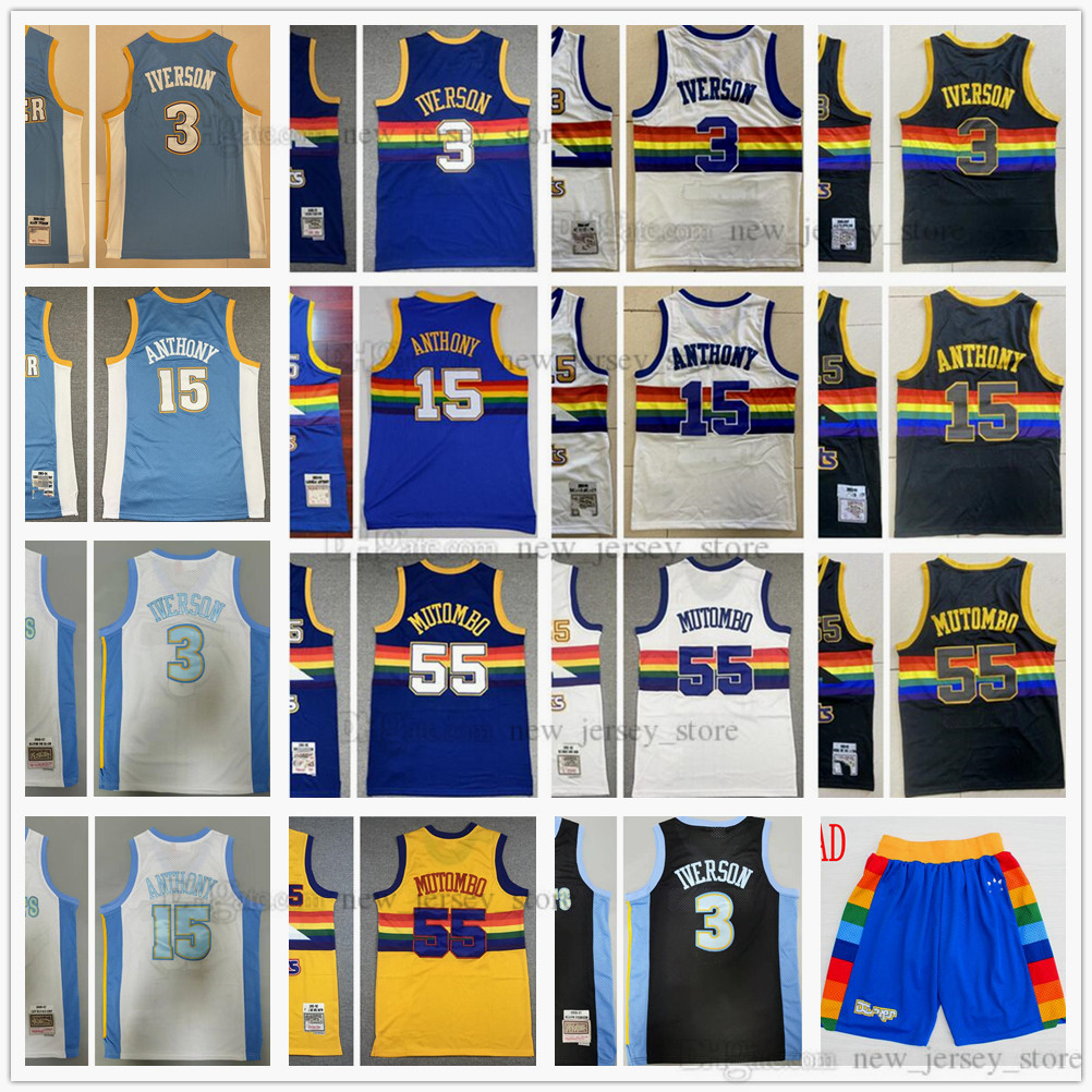 

Mitchell and Ness Retro 2006-07 Basketball 3 AllenIverson Jerseys Stitched 15 CarmeloAnthony 55 DikembeMutombo Jersey Short 1991-92 Yellow White Black Blue Vintage, Mitchell&ness 2006-07