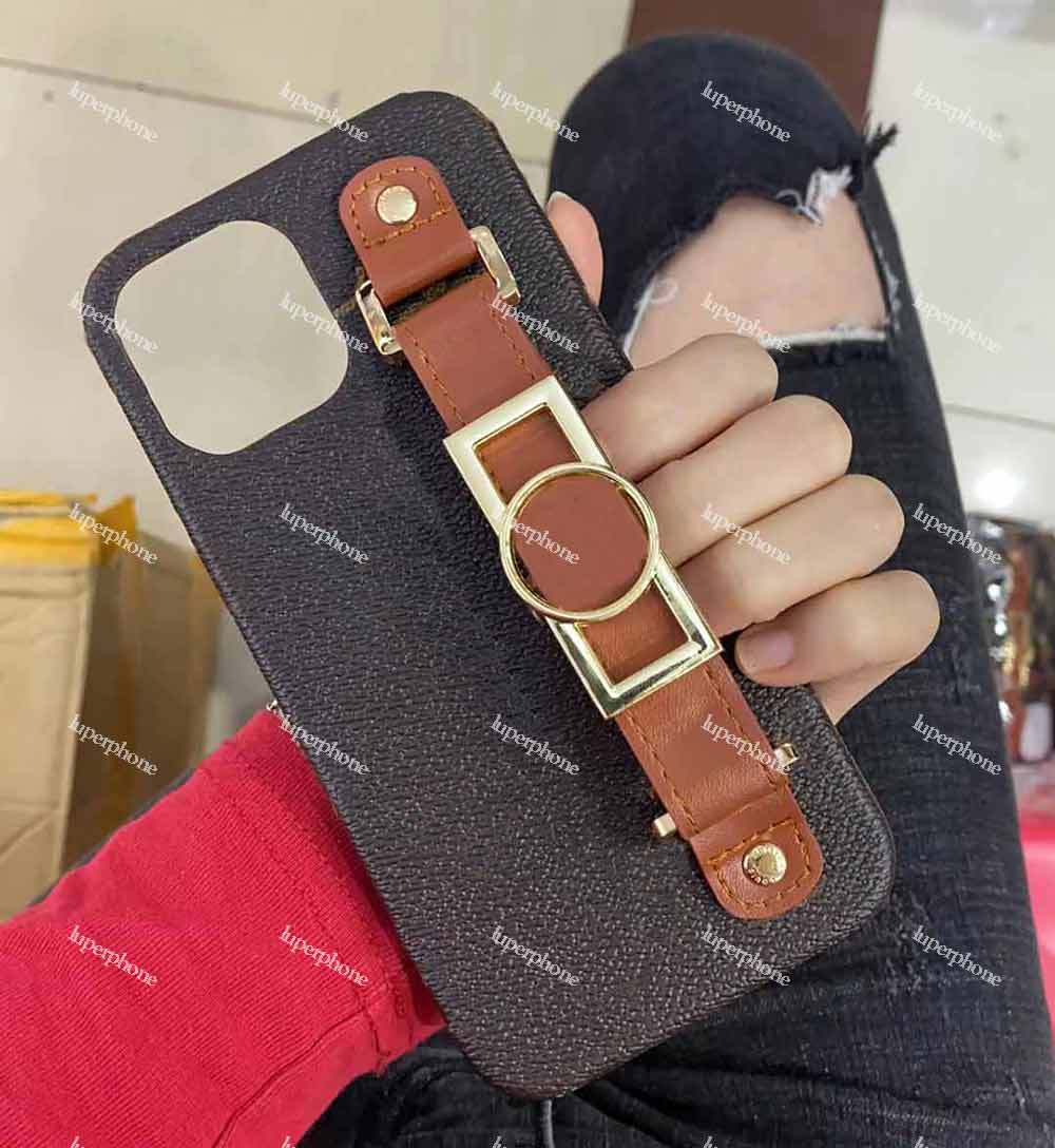 

Luxury Metal letter logo Designer Leather Phone Case for iPhone 12 Pro Max 11 11 Pro 7 8 6 6s Plus High Quality Strap Cover
