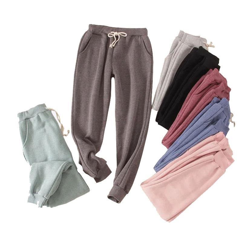 

Women's Pants & Capris Thicken Sweatpants Winter Female Plus Velvet Padded Trousers Slim Warm Large Size Harem Solid Trend Sports Jogges, Black;white