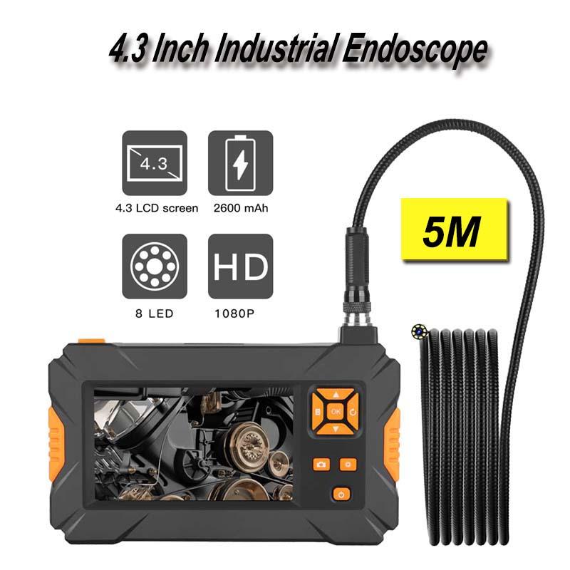 

Cameras 1080P HD 8mm Industrial Endoscope 4.3 Inch Auto Repair Inspection Camera Lithium Battery 1/3/5m Snake Tuble