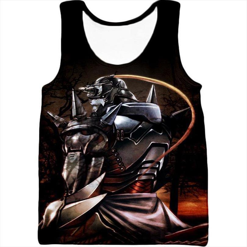 

3d vest tank fullmetal men alchemist anime sleeveless shirts for gym fitness tanks novetly clothes male, White;black