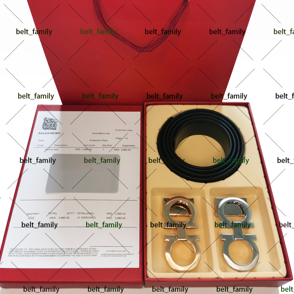 

Men Women Genuine Leather Belt Pants Waist Belts Gold Silver Black Smooth Buckle Casual Ceinture Width is 3.5 cm The length is 105cm to 125cm with Red box