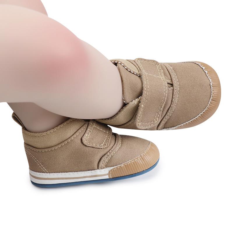 

First Walkers Autumn 2021 Kids Shoes Cotton Fabric Casual Shoe For Boys Non-leather Walker Crib Buckle Strap Sneakers Elastic Band