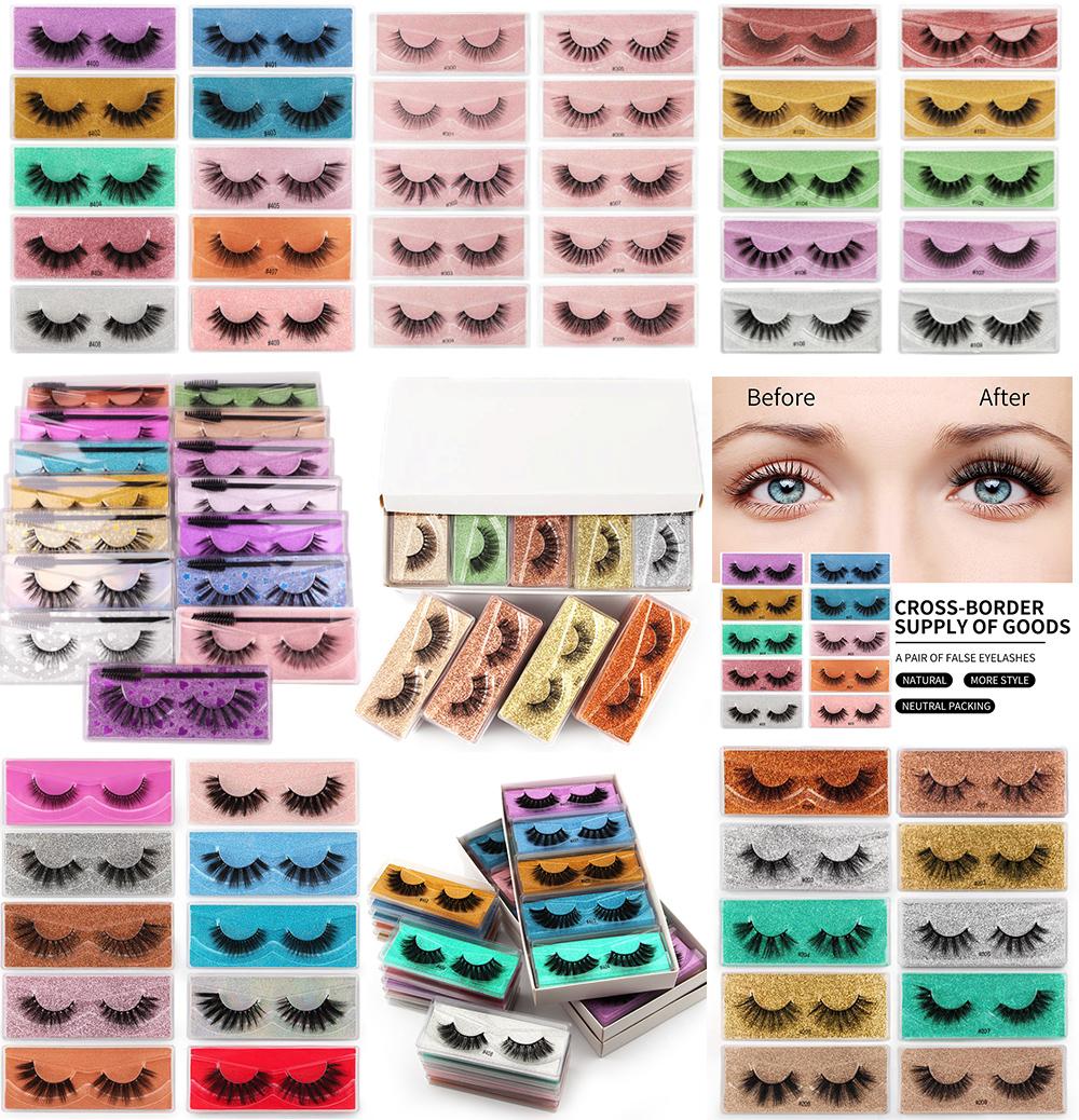 

3D False Eyelashes Mink Lashes 59 Styles Dramatic Thick Natural Lash Wispy Fluffy Eye Makeup Tools