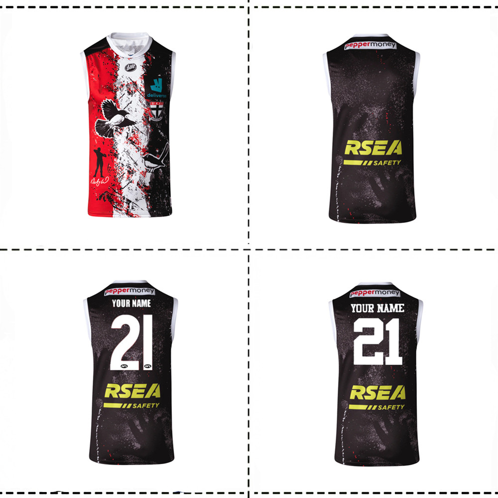

2021 ST KILDA SAINTS HOME GUERNSEY 2021/2022 St Kilda Saints Guernsey INDIGENOUS RUGBY JERSEY size S--3XL, Black