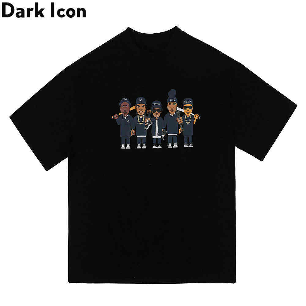 

Printed Hip-hop T-shirt Men Women Street Dance Tshirts Men Male Top 210603, White