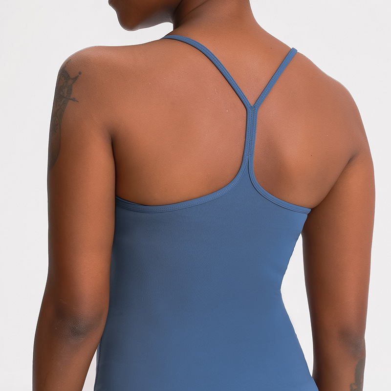 

Solid Colors Women Fashion Outdoor Yoga Tanks LU-60 Sexy Backless yoga Tops with Bra Sports Running Gym shirt Clothes, Black