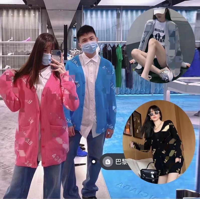 

Original Label Designer 2021 Women' Cardigan Coat Sweater Fashion Women' High Quality Cashmere Sweater Alphabetic Print Sweater, Black