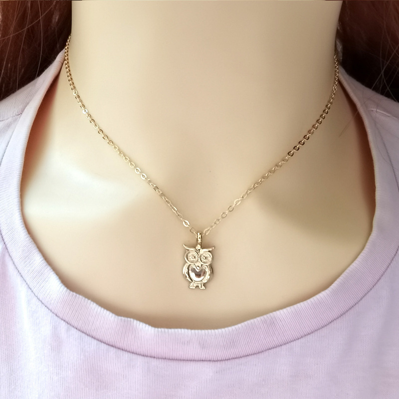

Collier court en os serpent avec pendentif en alliage chaîne clavicule hibou