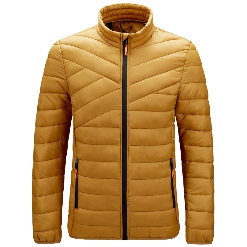 

Men's with standing collar and cotton padded jacket, Yellow