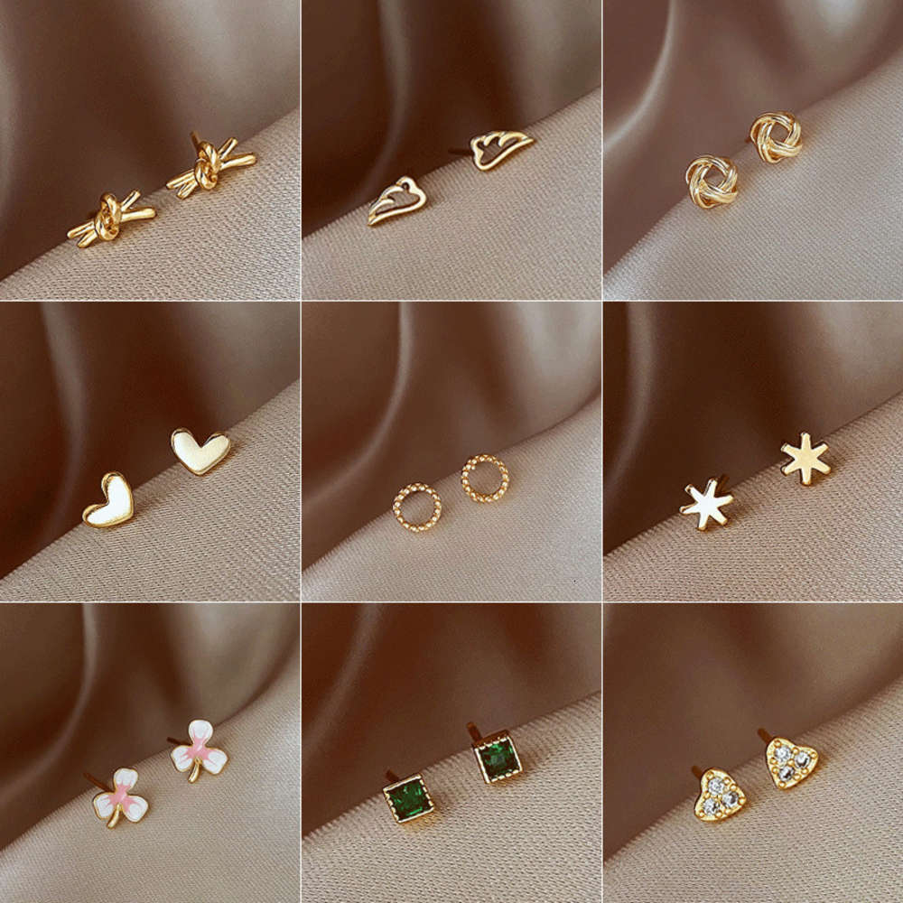

earrings 925 silver needle simple small women's gold fashion earrings, Earbone nails and Earrings, Golden