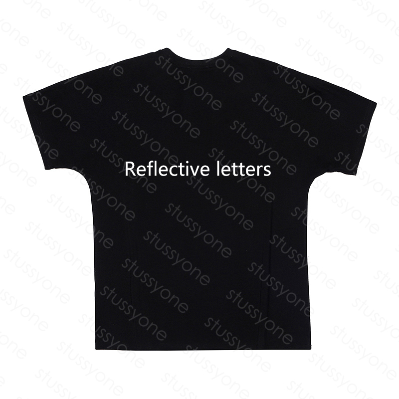 

mens t shirts print Embroidery casual breathable paris couple short sleeve Asian size -2XL 6 style, Black reflective letters