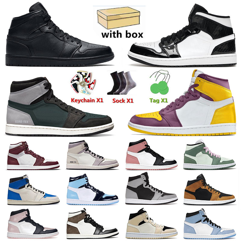 

Jumpman 1 1s High Quality OG Original Mid Basketball Shoes Carbon Fiber Dark Mocha All Black White Off UNC Dutch Green Mens Womens Designer Trainers Sports Sneakers, # seafoam 36-46