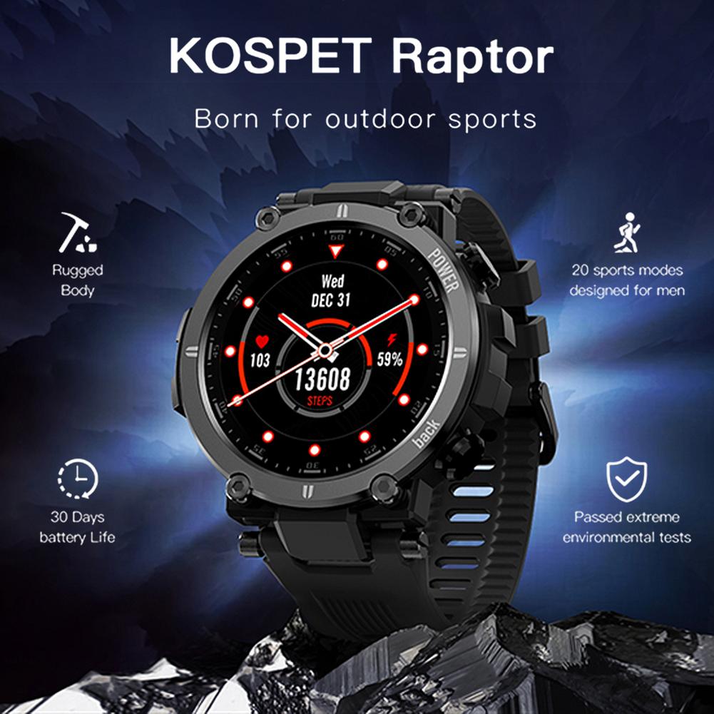 

2021 NEW Smart Watch IP68waterproof Men Women Heart Rate Monitor Bluetooth Connect Smartwatch Fitness For KOSPET Raptorg, Black