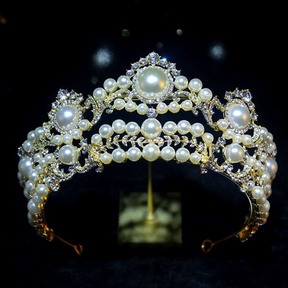 Bridal headdress band Baroque Suit Wedding Dress crown hair ornament-image-695854152