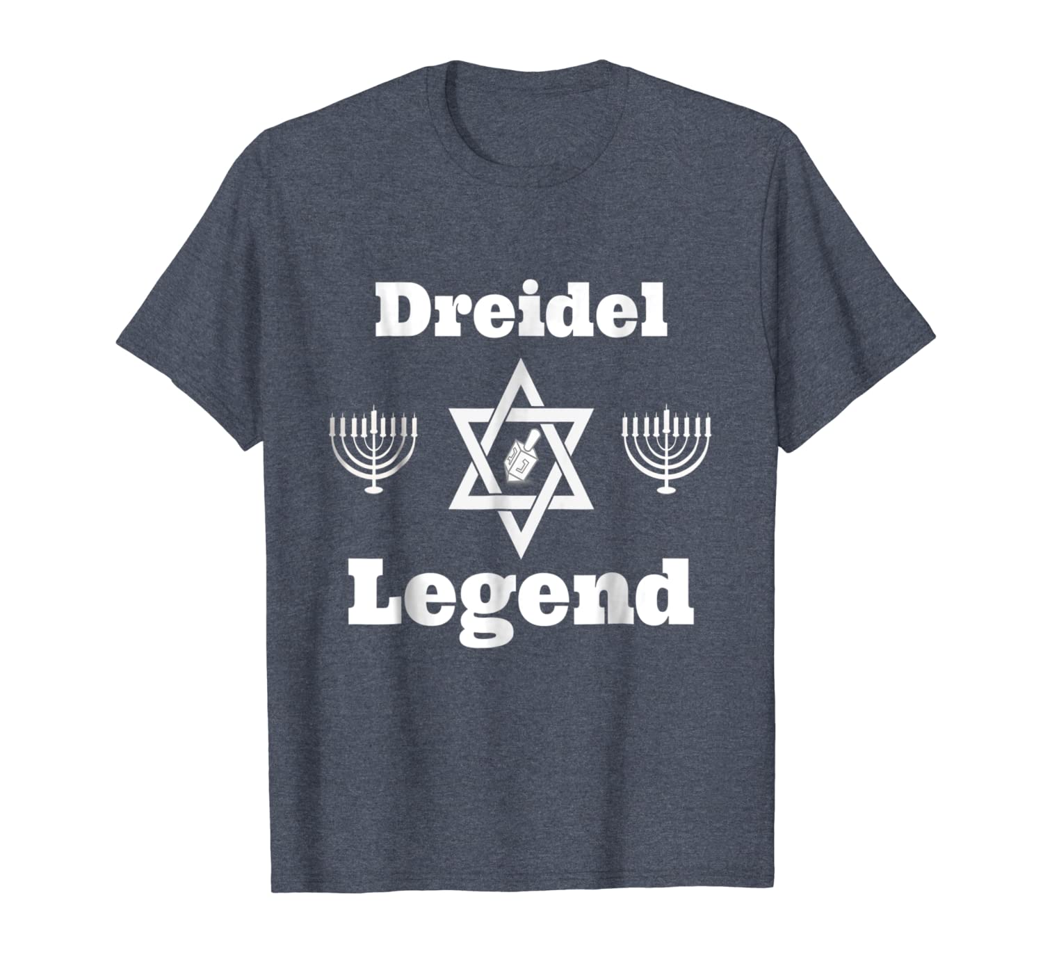 

jewish star of david dreidel legend funny hanukkah tshirt, White;black