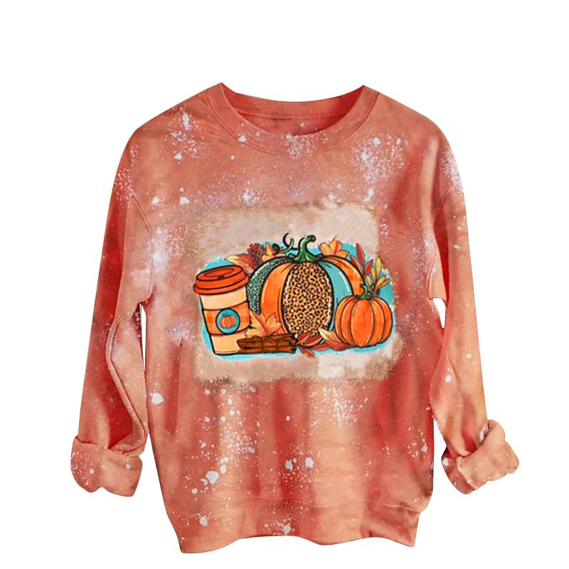 

Women' Hoodies & Sweatshirts Autumn Winter Women O-Neck Halloween Prints Long Sleeve Pullover Tops Oversized Loose Harajuku Sudaderas Ropa, Blue