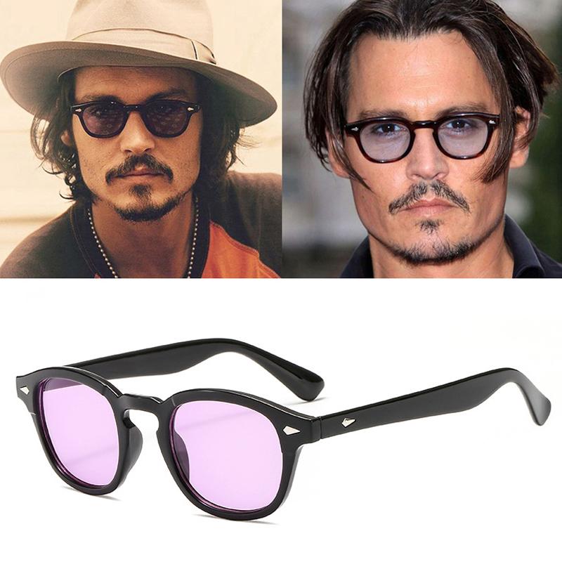 

Sunglasses 2022 Fashion Johnny Depp Lemtosh Style Round Men Tint Ocean Lens Brand Design Party Show Sun Glasses, White;black