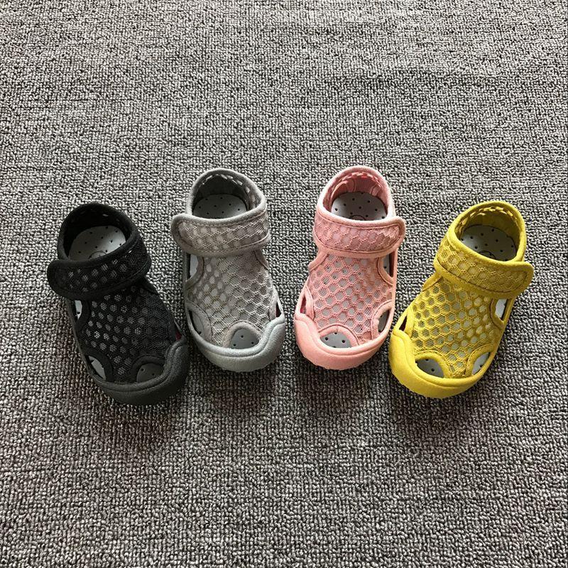 

Sandals Summer Mesh Color Waterproof Men And Women Children Beach Shoes 1-7 Years Old Baby Boy, Black
