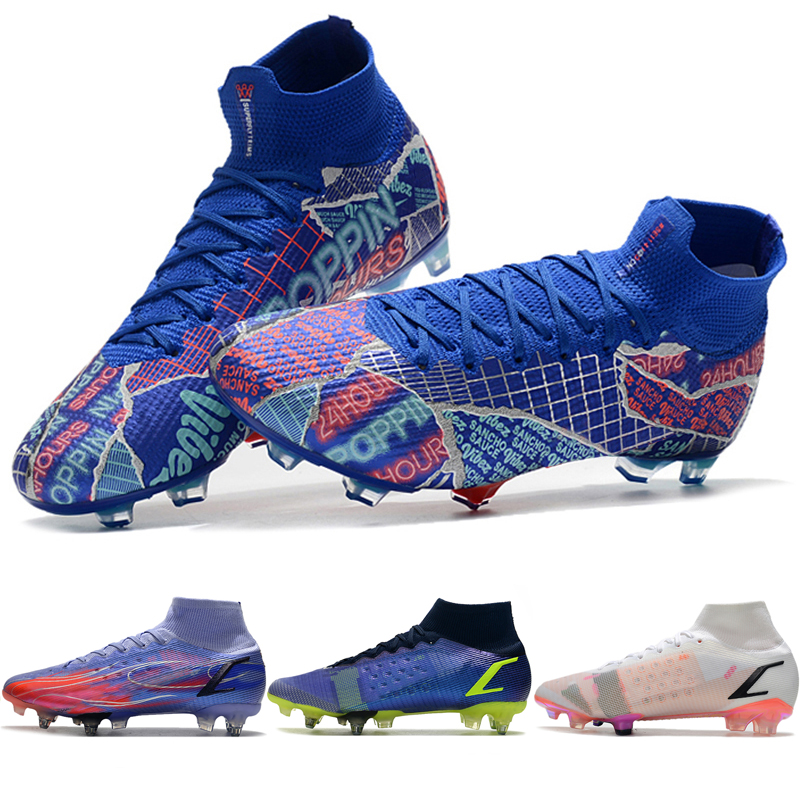 

2021 CR7 MEGC Mens Soccer Shoe Dream Speed Mercurial Superfly360 7 Elite FG Football Boots Sancho Boys Grass Game Sports Cleats Shoes, 14