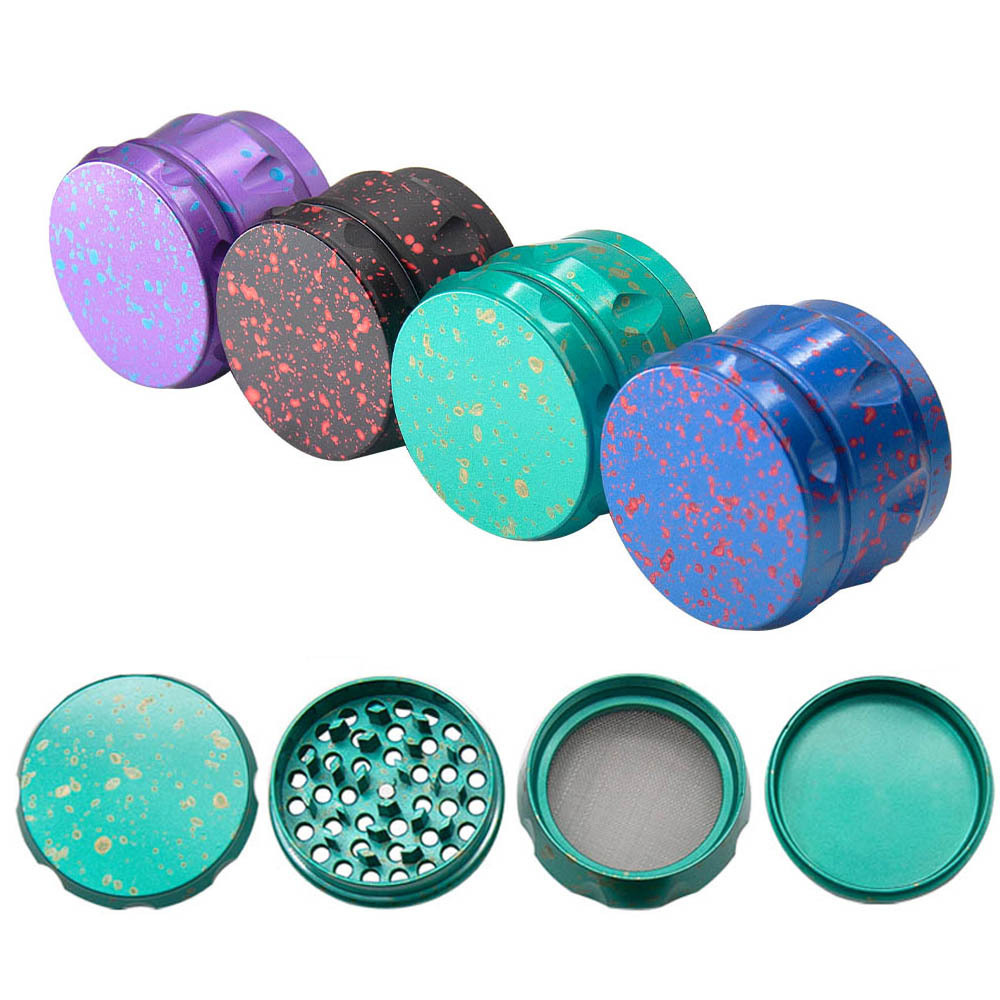 

Colorful metal smoke mill four layer starry sky spot zinc alloy smoke crusher Herb Grinder