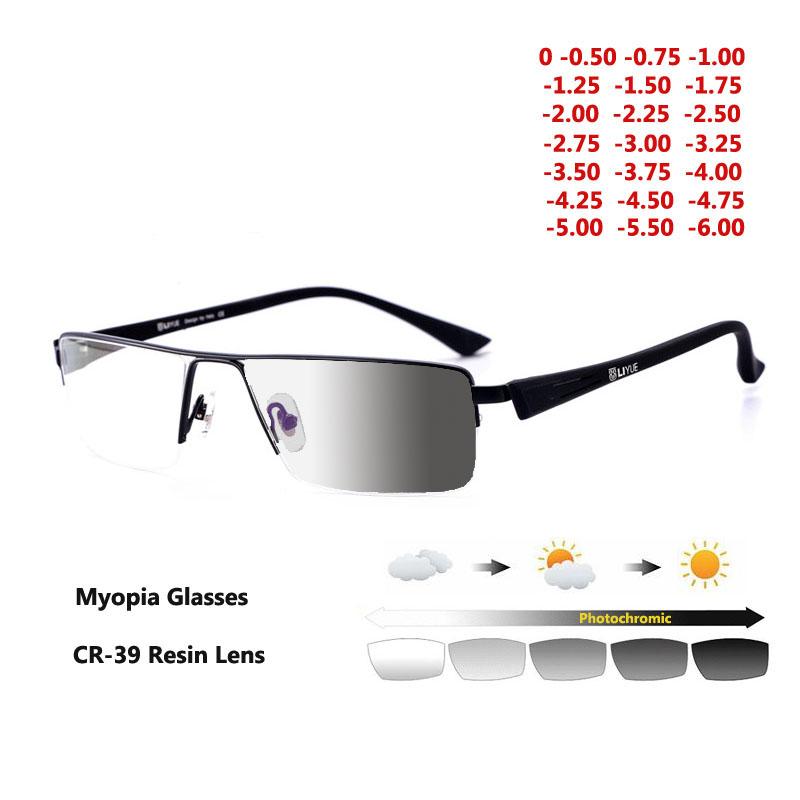

Fashion Sunglasses Frames Myopia Glasses Frame Men Metal Finished Half Men's Eyeglasses Prescription Eyewear -1 -1.5 -2 -2.5 -3 -3.5 -4 -5 -