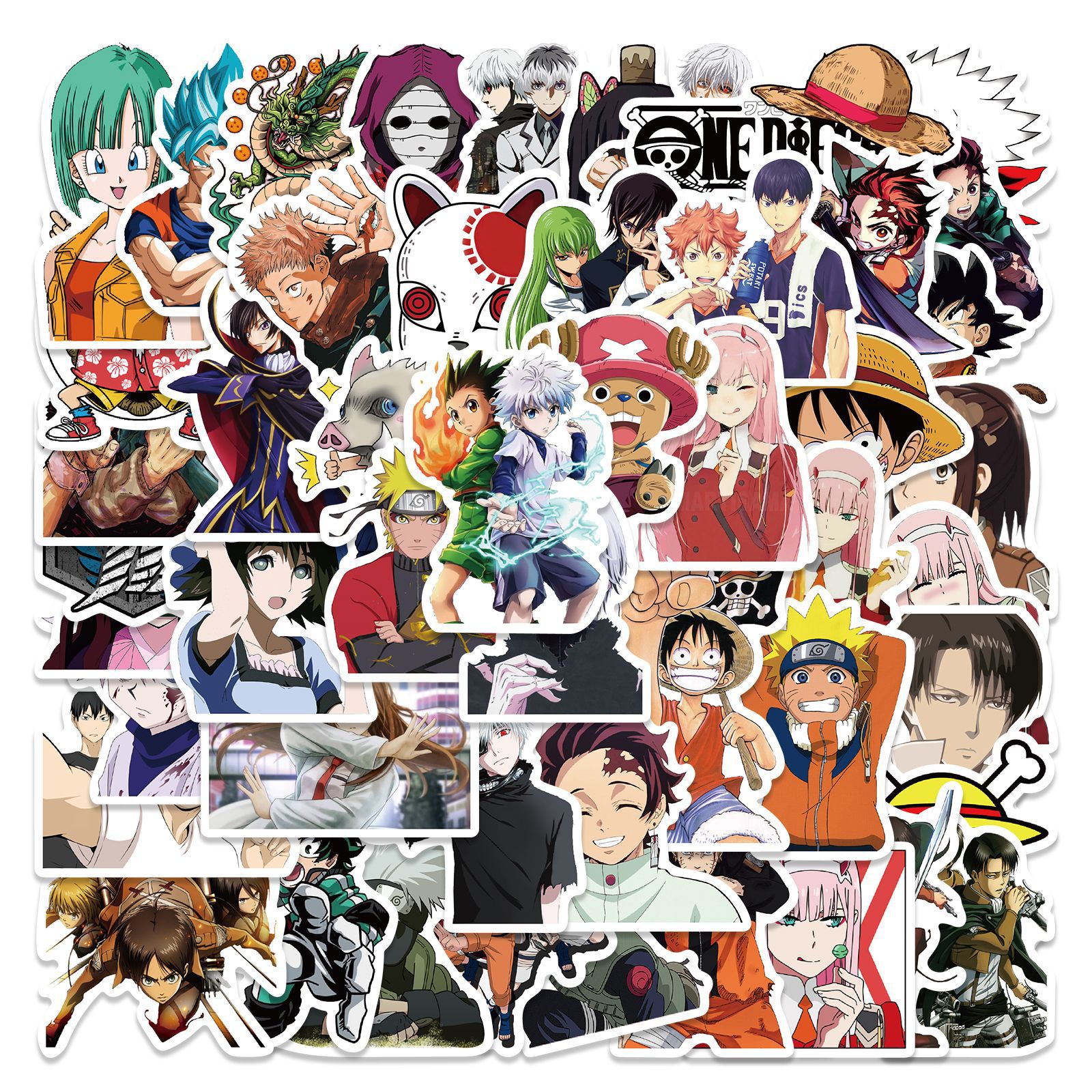 

50 PCS Mixed Classic Anime Collection Graffiti kateboard Stickers For Car Laptop Fridge Helmet Pad Bicycle Bike Motorcycle PS4 book Guitar Pvc Decal, Multi colors
