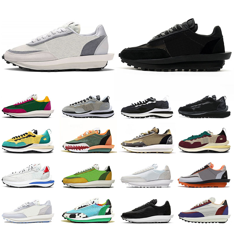 

Arrival Authentic Sacais LDV Waffle Men Women Running Shoes triple Black White Nylon Pine Green Daybreak fashion Vaporwaffle trainers sports, White;red