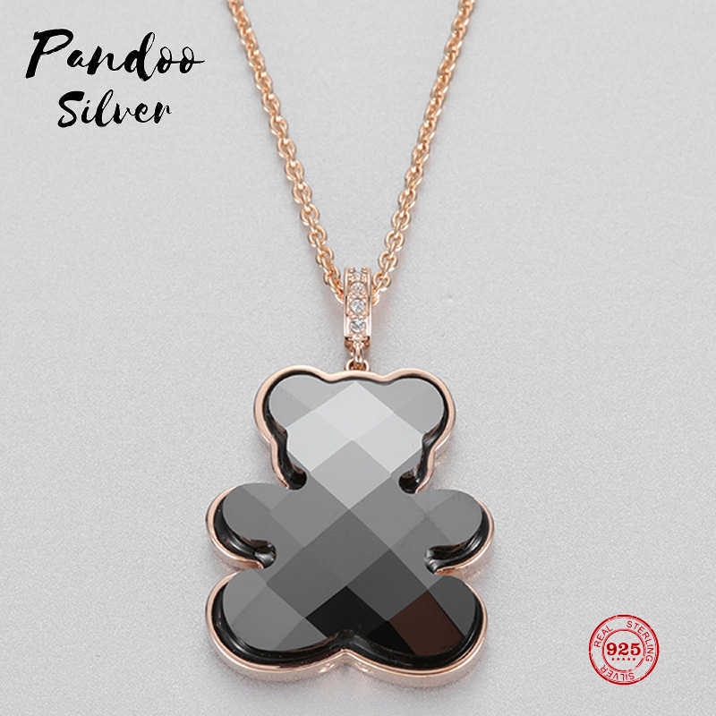 

PANDOO Fashion Charm Original 1:1 Copy, Cute Childlike Teddy Bear Pendant Necklace Female Luxury Jewelry Gift