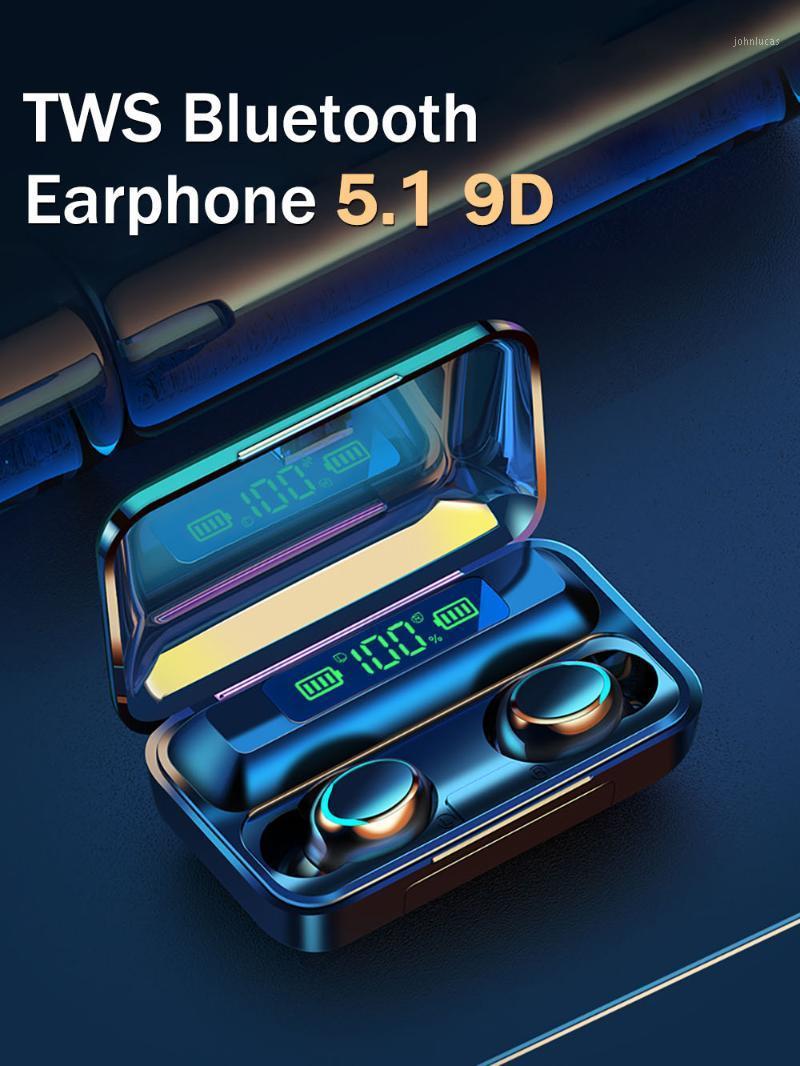 

Ecouteur Bluetooth Sans Fil TWS 5.1 Earphones Charging Box Wireless Headphone 9D Stereo Sports Headsets With Microphon1, Black