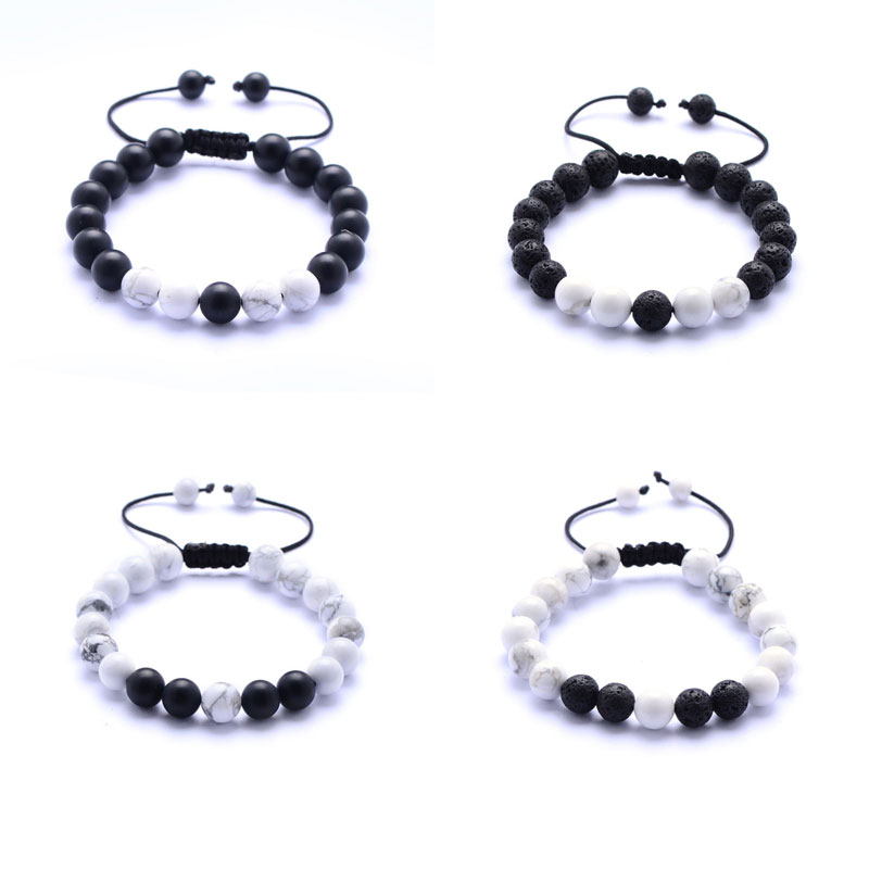 

8mm Natural Lava Rock Beads Strands Charm Bracelets Handmade Rope Braided Energy Stone Jewelry For Women Men Lover