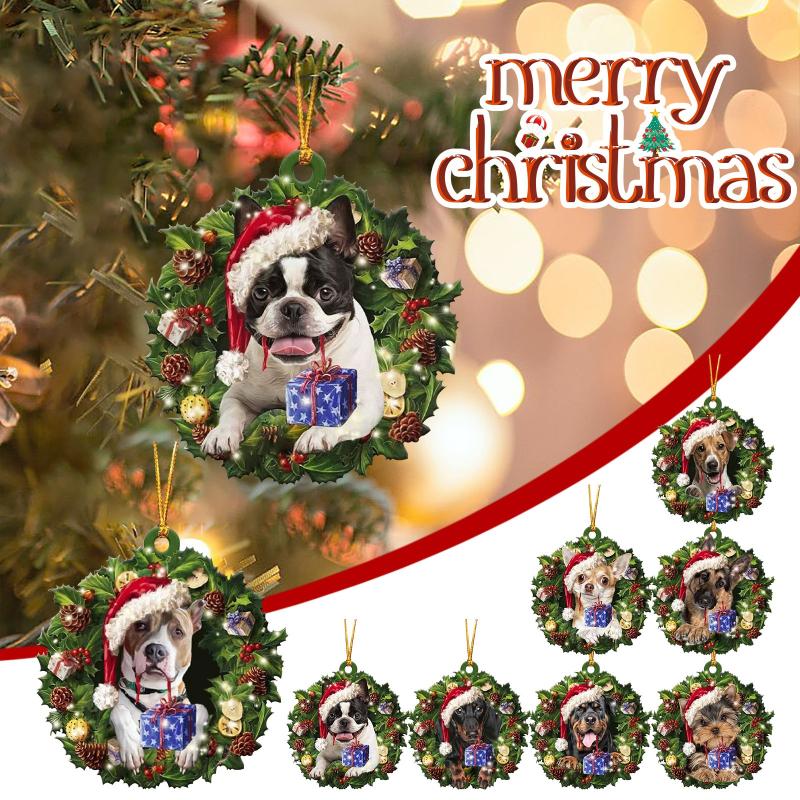 

Christmas Decorations Lovely Wooden Animals Drop Ornaments Wood Tree DIY Pendant Hanging Sign Xmas Wreath Home Decor L*5