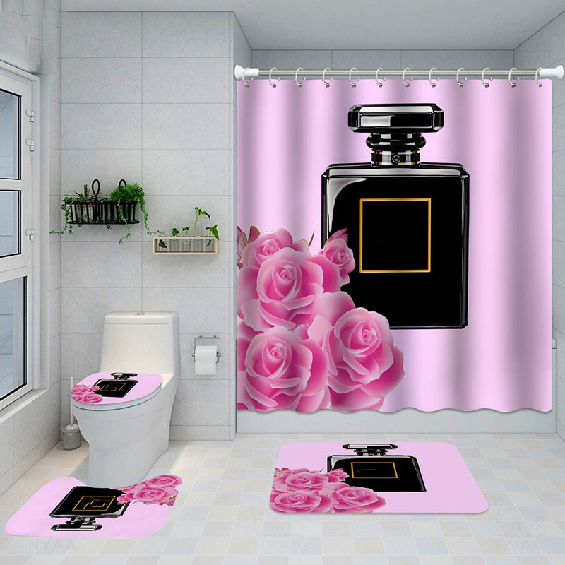 

printed classical design Shower Curtains waterproof Bathroom supplies multifunctional partition luxury curtain bath door mat