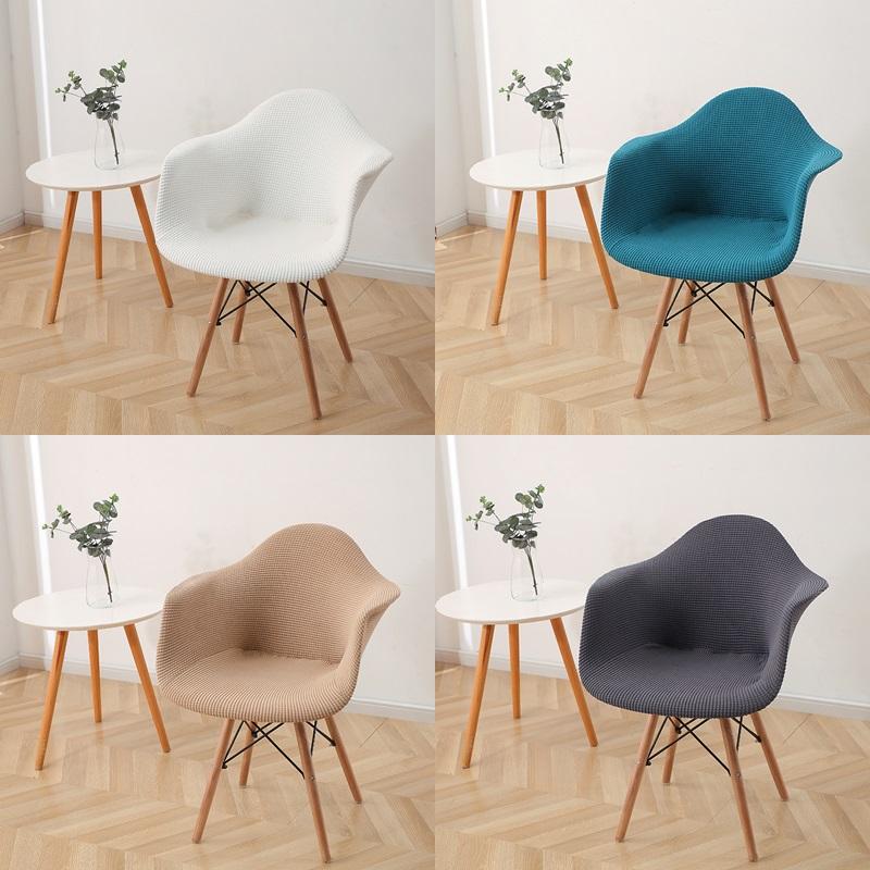 

Chair Covers 1/2/4Pcs Office Eames Cover Diamond Plaid Mid-Century Armless Shell Banquet Home Slipcover Solid Color