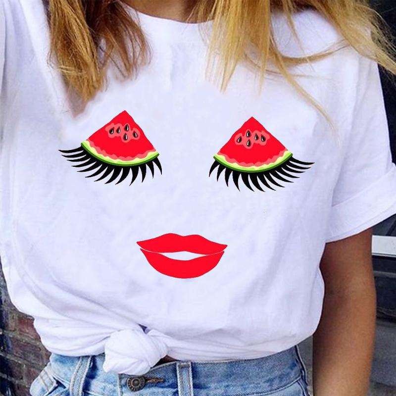 

Women' T-Shirt Women Lovely Watermelon Fruit Summer Spring Ladies 90s Fashion Short Sleeve Lady Clothes Tops Tees Print Sweet Tshirt, Bvr24313