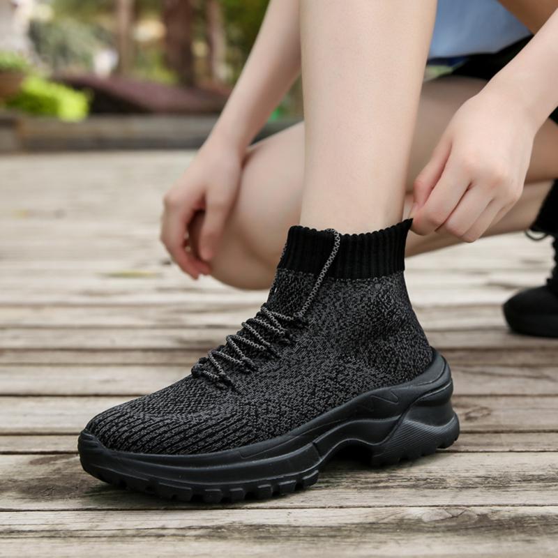 

Sandals Women's Boots Summer Thick-soled Inner Increase Sports Shoes Flat Casual Fashion Breathable Socks, Black